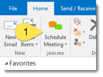 Schedule Meeting button on outlook